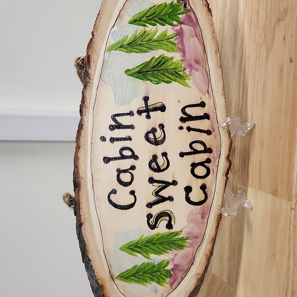Hand Crafted Cabin Sweet Cabin Sign Wall Decor Art
